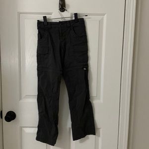 Olive green Girls convertible hiking pants